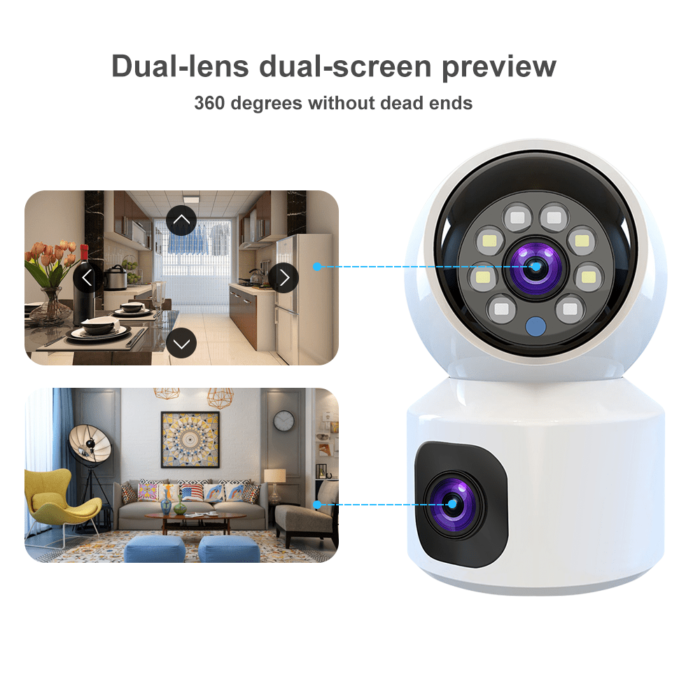 dual lens dual screen Camera Wifi Smart Camera